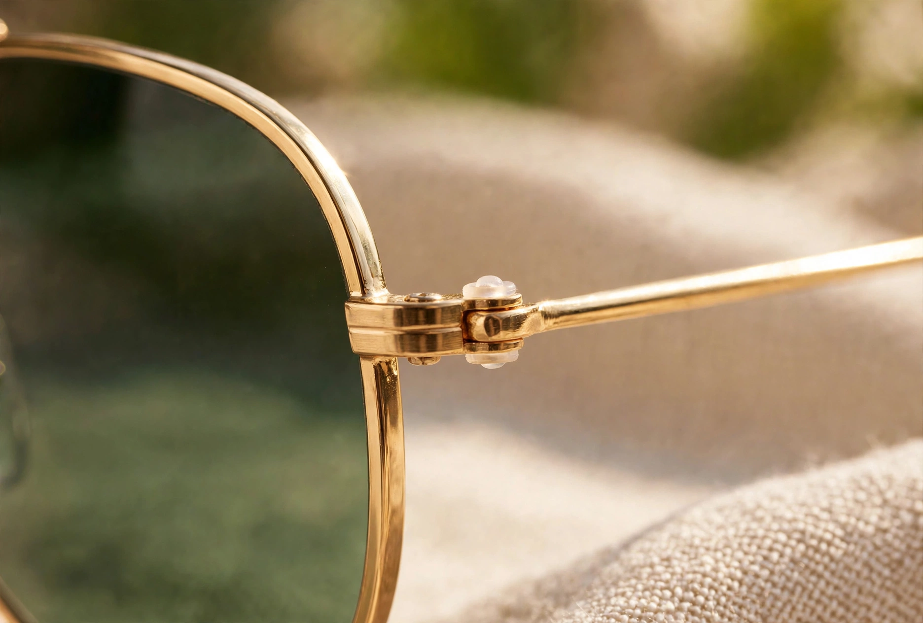 SiliHinge silicone rivet installed in an eyeglass hinge